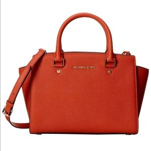 Michael Kors Selma Medium Terra-cotta Satchel